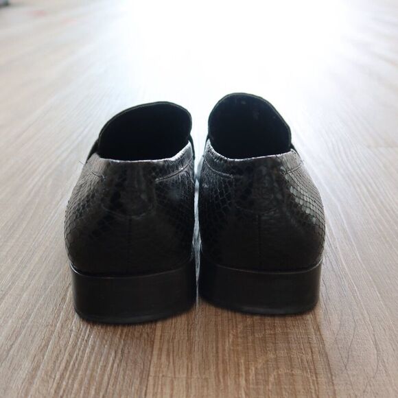 RALPH LAUREN leather penny loafer shoes black croc 7.5 office old money business - Picture 5 of 9